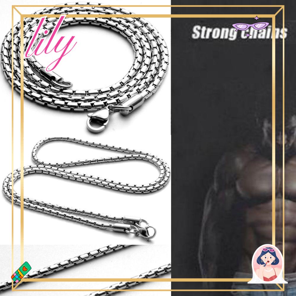 Lily Kalung Stainless Steel Keren Wanita Pria Hip Hop Statement