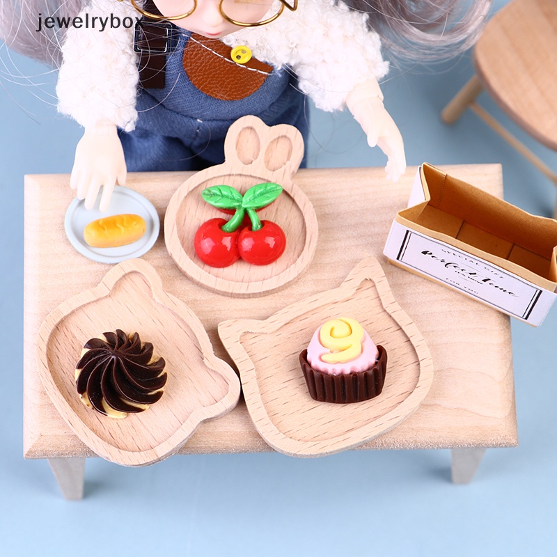 [jewelrybox] 1pc model Rumah Boneka Dihiasi Dengan Nampan Roti Buah dessert Kartun mini Butik