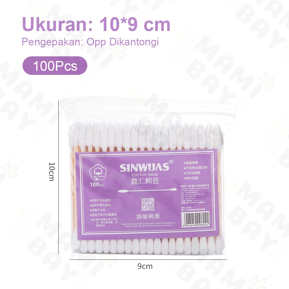 OKEYI 100pcs Cotton bud warna cutton buds model gelombang pembersih Telinga