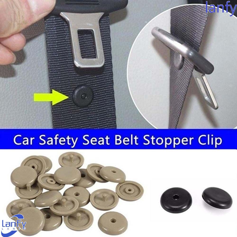 Lanfy Sabuk Pengaman Limit Gesper Universal Hitam Non-slip Penahan Car Seatbelt Stopper Klip Stopper