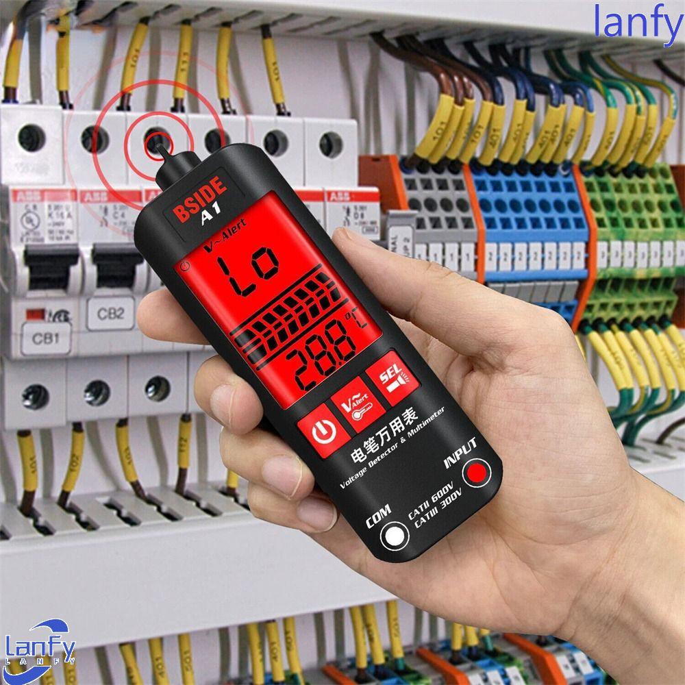 Lanfy Intelligent Multimeter A1 Model Sepenuhnya Otomatis Anti Bakar Backlight Digital LCD Live Wire Tester Meteran Listrik