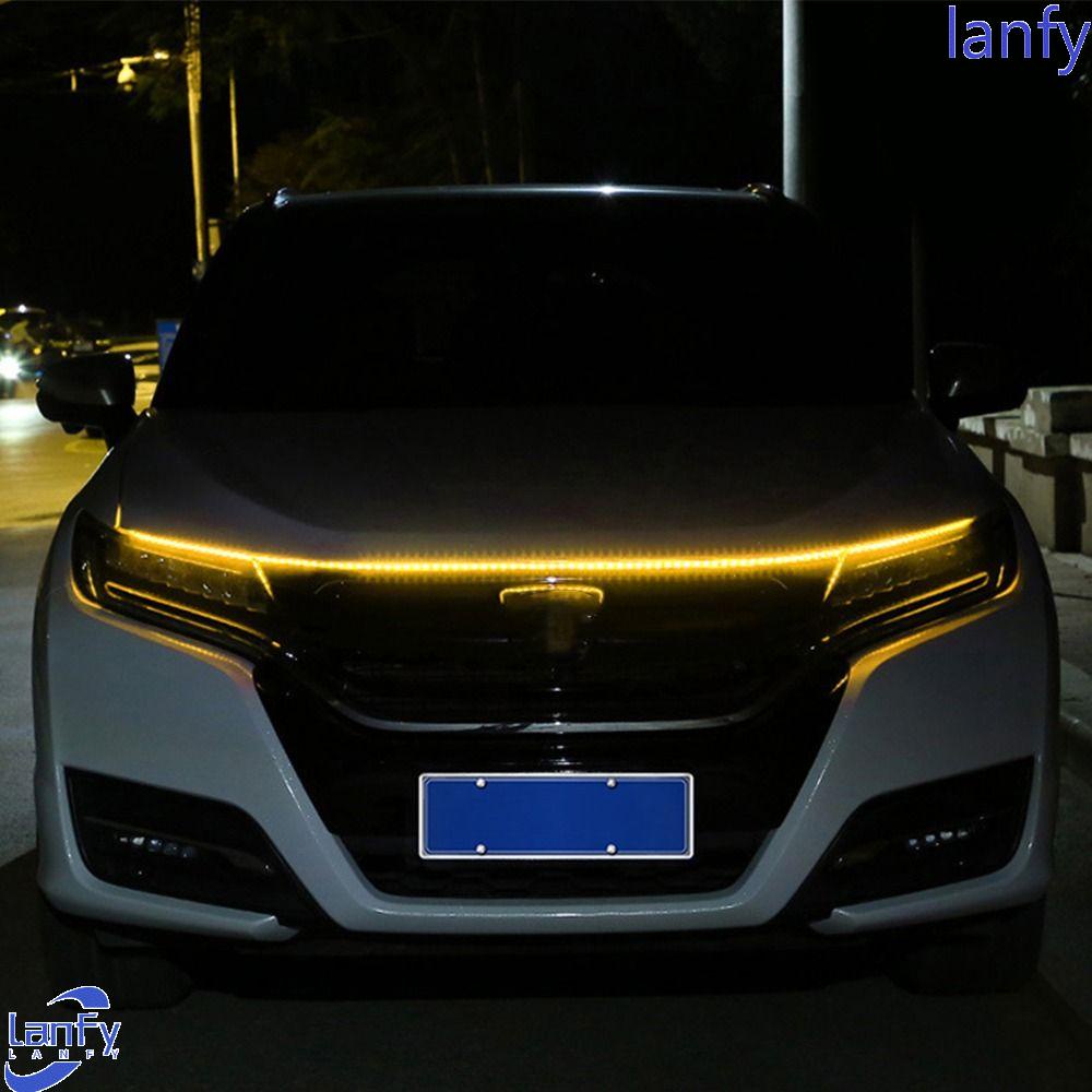 Lanfy Daytime Running Light Universal Putih Merah Kuning Biru Aksesoris Mobil Fleksibel Lampu Dekorasi Led Refitting Auto Headlight Strip