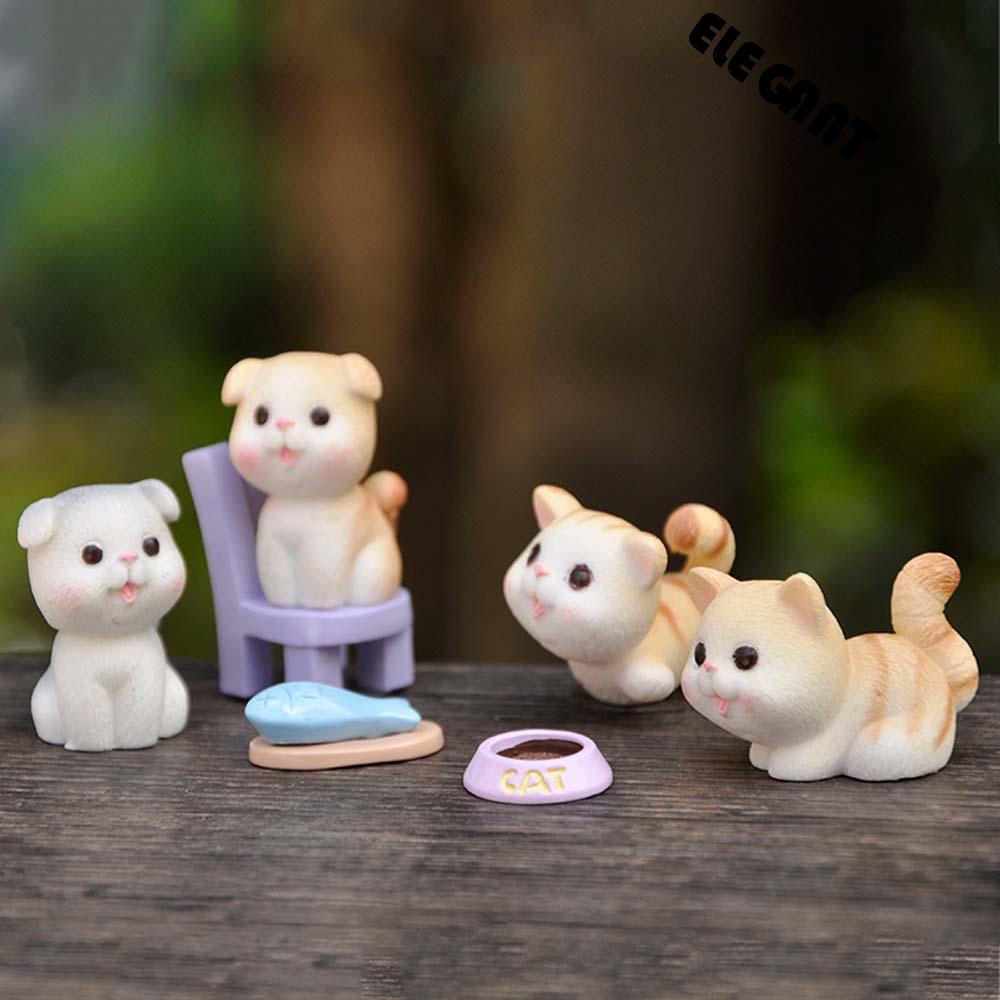 [Elegan] Miniatur Lucu Nakal Mikro Lanskap DIY Resin Craft Kitten Ornamen