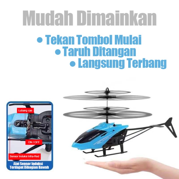 Bostonstore Mainan Pesawat Anak dengan infrared/Sensor Tangan Flying Helikopter