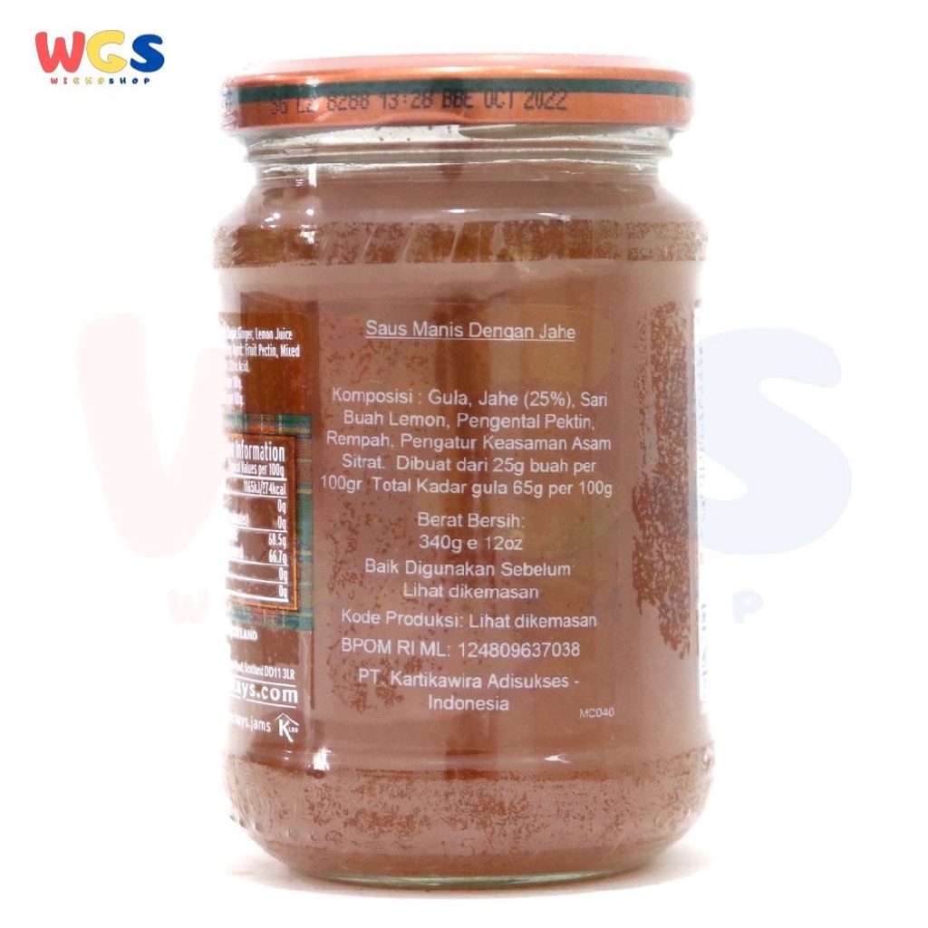 Selai Mackays Ginger Preserve 340 gr - Selai Jahe