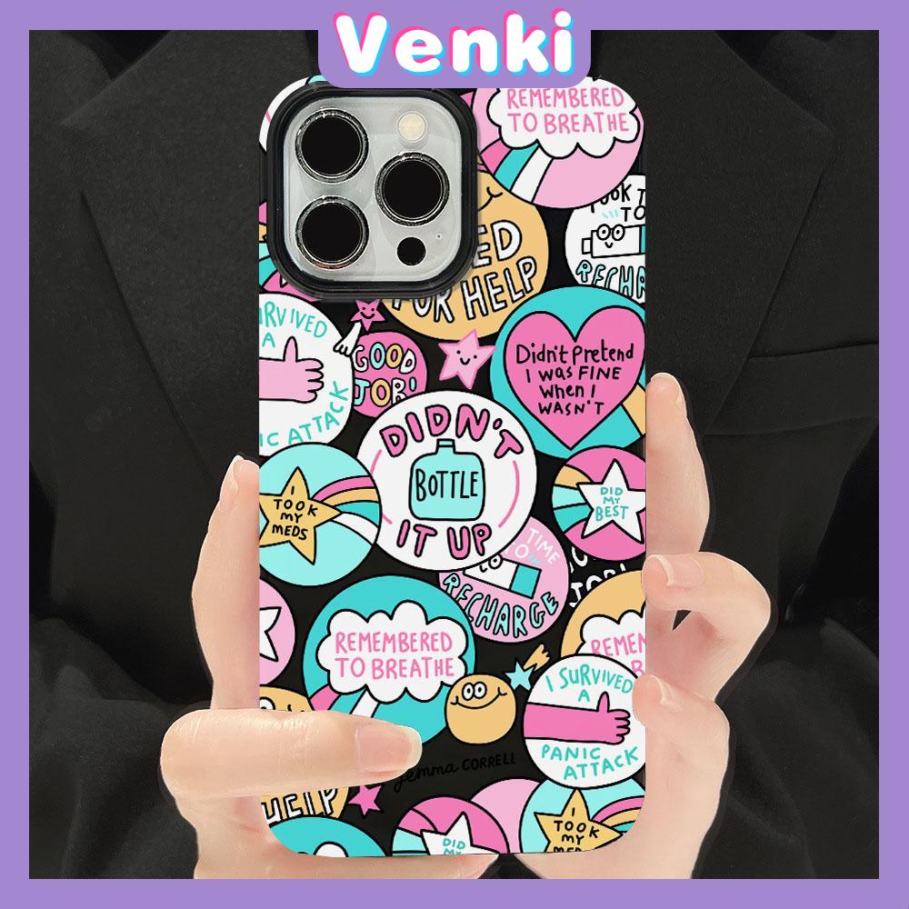 Venki - Compatible iPhone14 Case TPU Soft Shell Candy Case Cute Black Pink Phone Case Camera Protection Shockproof Compatible with iPhone 13 Pro max 12 Pro Max 11 xr xs max