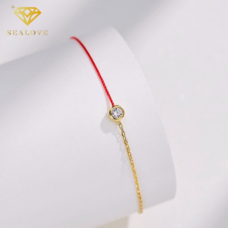 Gelang titanium Wanita Anti Karat Tali Merah Simple Berlian Cantik Aksesoris Perhiasan Korea Style COD