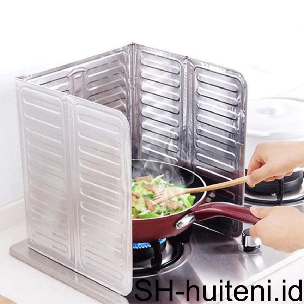 Greaseproof Panel Windproof Outdoor Barbecue Protection Screen Foil Isolasi Minyak Baffle Aksesoris Masak Rumah Tangga