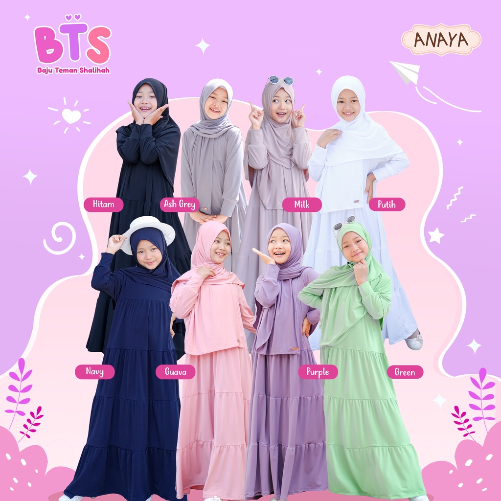 ANAYA - GAMIS BTS Anak KIDS Set Hijab