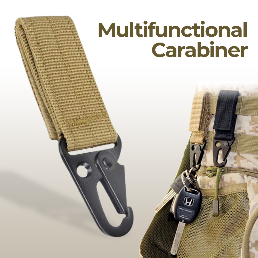 ACOMS Carabiner Multifunctional Belt Hangers Mountaineering Outdoor - HW75 - Khaki