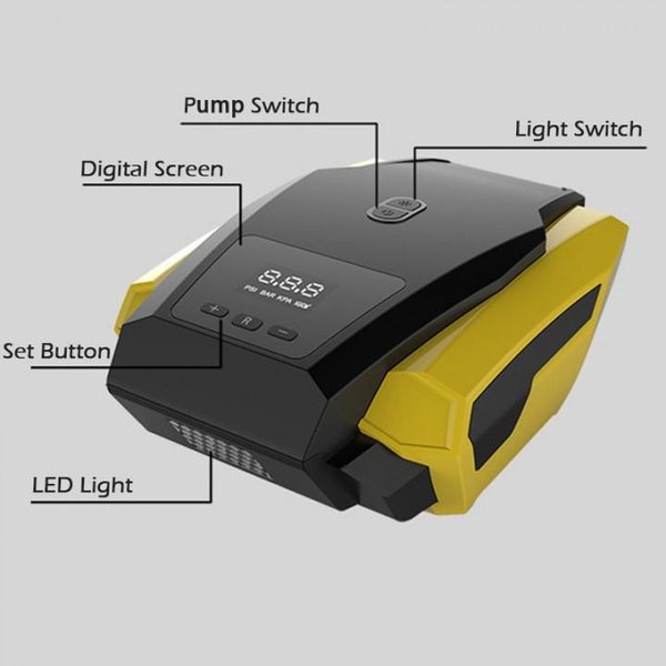 294 ROCKWARE 1166S - Mini Electric Car Tire Inflator 12V LED Display