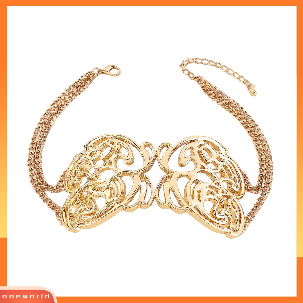 [EONE] Kalung Choker Vintage Hip Hop Shiny Letter MORE Butterfly Dekoratif Hadiah Wanita Rantai Logam Kalung Pendek Retro Perhiasan