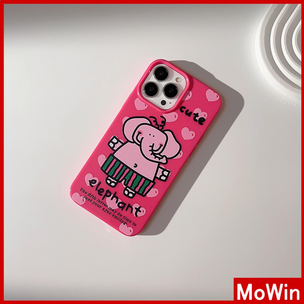 For iPhone 14 Pro Max iPhone Case Pink Glossy TPU Soft Case Shockproof Protection Camera Cute Elephant Love Compatible with iPhone 13 Pro max 12 Pro Max 11 xr xs max 7Plus 8Plus