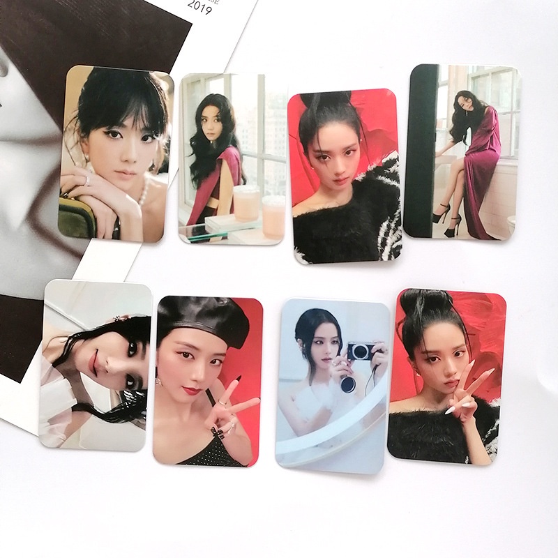 8pcs/set JISOO FLOWER ME Stage Balik Photocards BLACK-PINK Kartu Lomo Blackpink Kpop Postcards Collection Blackpink