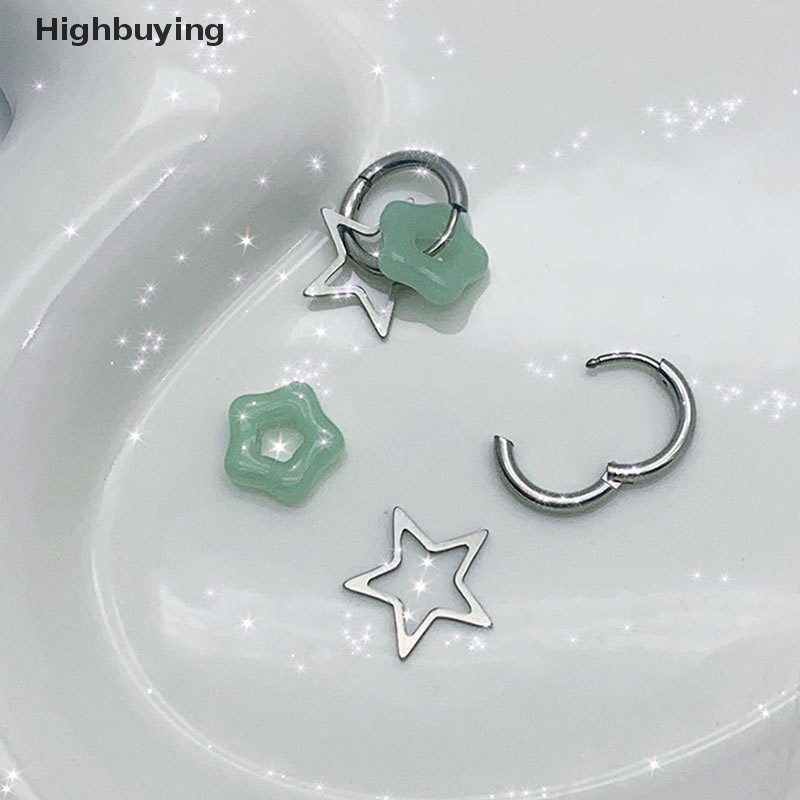 Hbid Y2k Fashion Korea Pentagonal Star Stud Earrings Untuk Wanita Gadis Baru Gothic Y2k Punk Design Earrings Glory