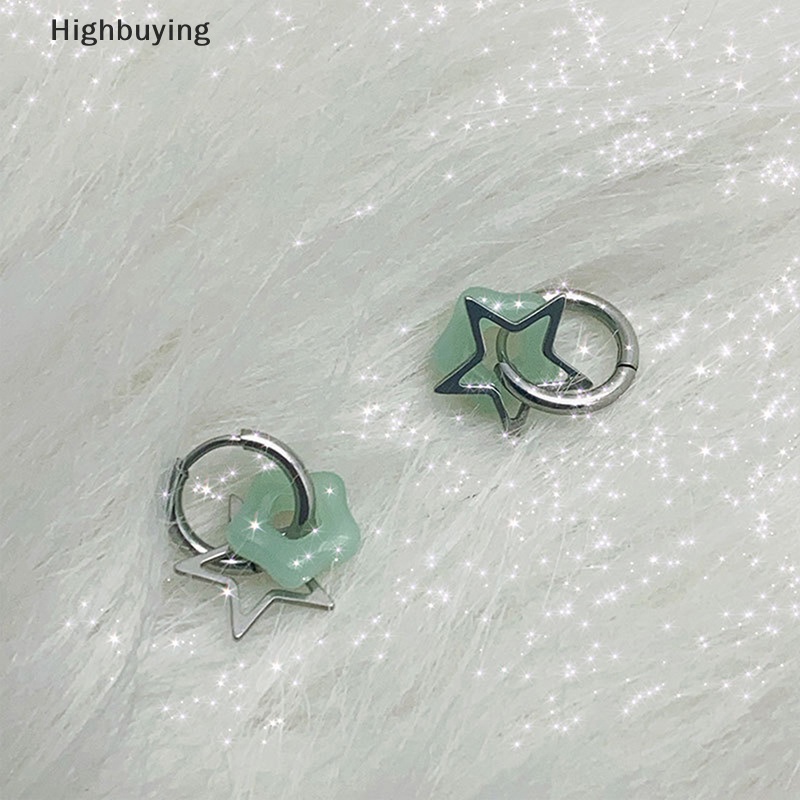 Hbid Y2k Fashion Korea Pentagonal Star Stud Earrings Untuk Wanita Gadis Baru Gothic Y2k Punk Design Earrings Glory