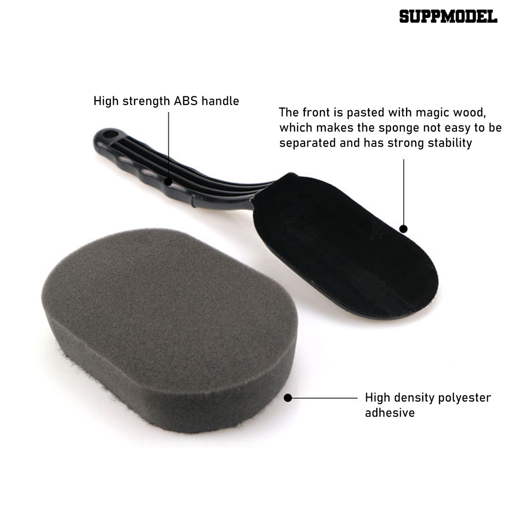 [SM Otomatis] Aplikator Pembersih Ban Desain Arc Spons Tahan Aus Sikat Pembersih Ban Mobil Dengan Gagang Panjang Untuk Ban Mobil