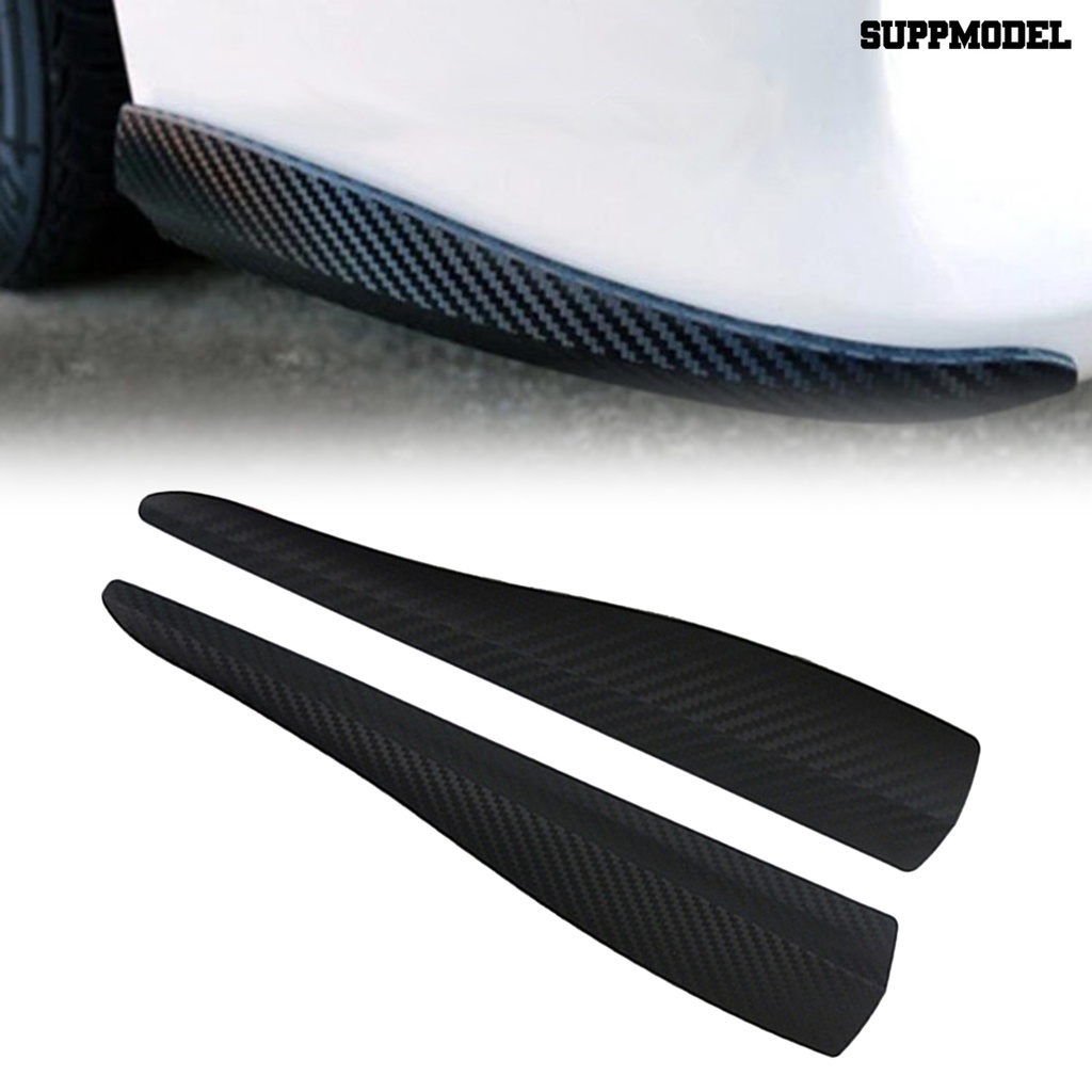 [SM Auto] 2Pcs Strip Pelindung Bumper Praktis Anti-Tabrakan Universal Carbon Grain Car Corner Protector Untuk Mobil