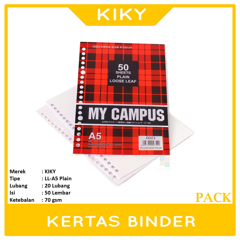 

KIKY - Loose Leaf A5 50 Lembar Polos - Pack