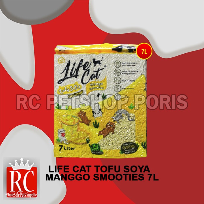 Pasir Kucing Gumpal Wangi Life Cat tofu soya 7 Litter
