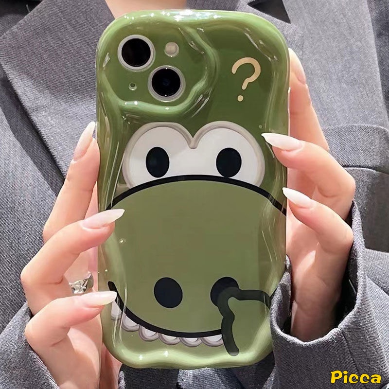 Untuk VIVO Y36 Y12 Y15 Y93 Y95 Y22 Y16 Y22s Y02 Y35 Y11 Y12i Y17 Y20 Y20A Y91C Y20s Y31 Y51A Y53s Y50 Y91 Y30i Y21s Y15s Y15A Cute Dinosaurus Strawberry Bear 3D Wavy Curved Edge Cover