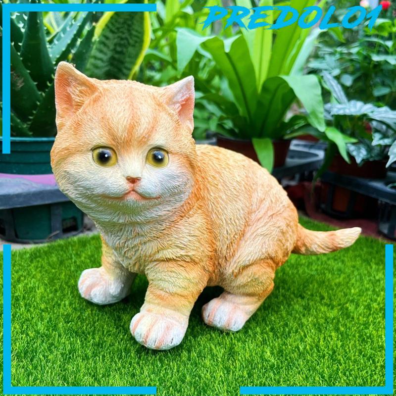 [Predolo1] Patung Kucing Resin Lanskap Mikro Untuk Ornamen Tabletop Fairy Garden