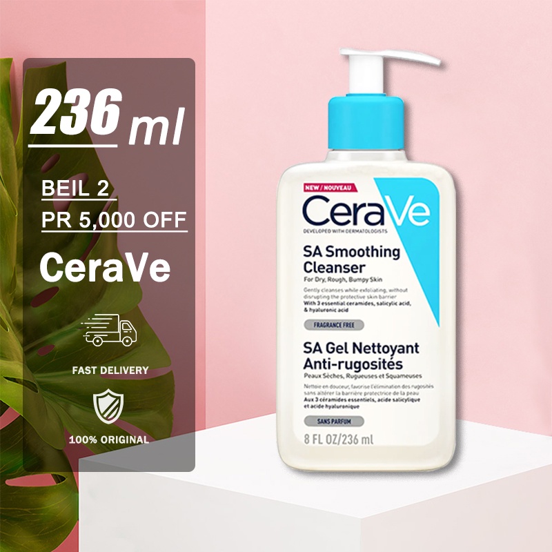 CeraVe SA Smoothing Cleanser SA Gel Nettoyant Anti-rug Cleanser 236ml 8FL OZ - Gentle exfoliation