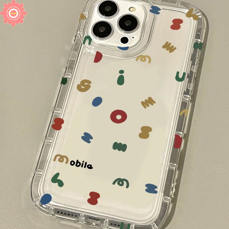 Casing Ekspresi Alfabet Sederhana Untuk Realme C55 C25 C25s C12 C15 C11 2020 5 9i 6i 5i 5s 7i C35 C21Y C20 C25Y C33 C30 C30S C1 C2 C11 2021 C17 C3 Kartun Airbag Transparan Soft Cover