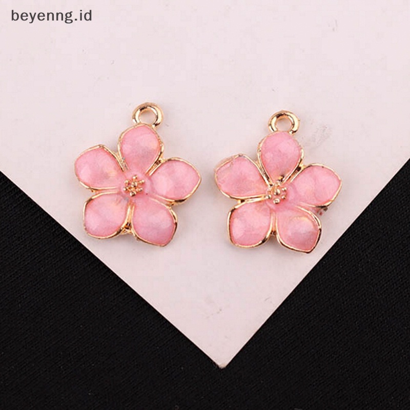 Beyen 10Pcs/Set Enamel Alloy Bunga Ch Liontin Temuan Perhiasan DIY Craft Making ID
