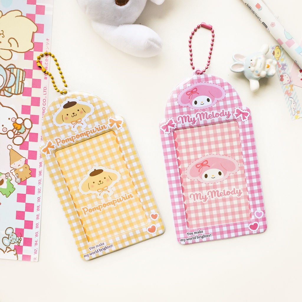Galicici New Sanrio Checker Collection Card Case/Kuromi Lucu/Pochacco Student ID Polaroid Pelindung Case