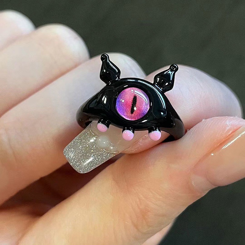 Cincin Mata Besar Monster Bahan Alloy Korea Untuk Anak Perempuan