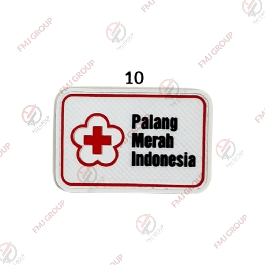 Emblem Patch Rubber Logo Medic, A+ Pos B+ Positive Logo PMI Palang Merah Indonesia, Golongan Darah