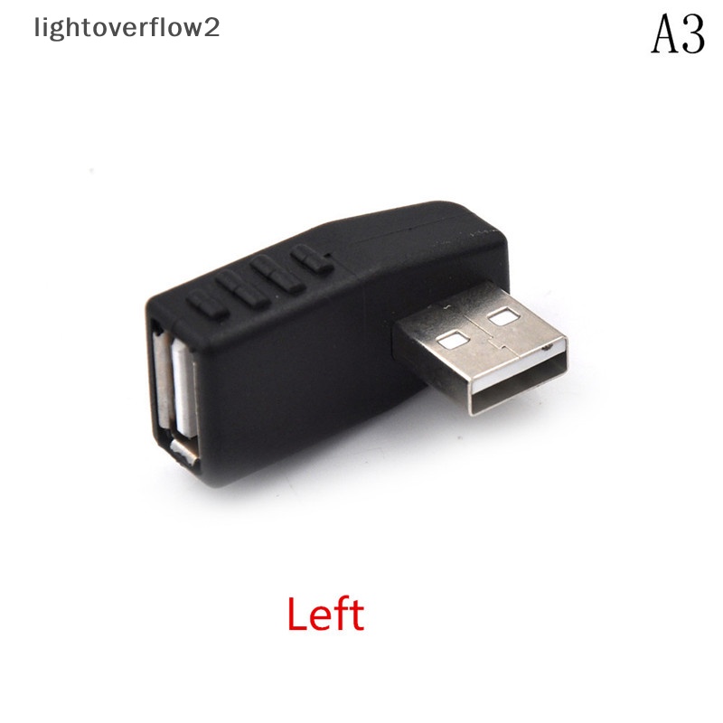 [lightoverflow2] Usb 2.0 Male to Female Adaptor Siku Konektor Ekstensi Berbentuk L [ID]