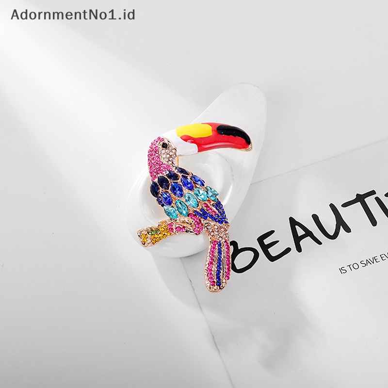 [AdornmentNo1] Mulut Besar Nuri Bros Temperamen Fashion Berlian Imitasi Mengkilap Enamel Warna Bros Kepribadian Jas Pin Korsase Untuk Wanita Hadiah [ID]