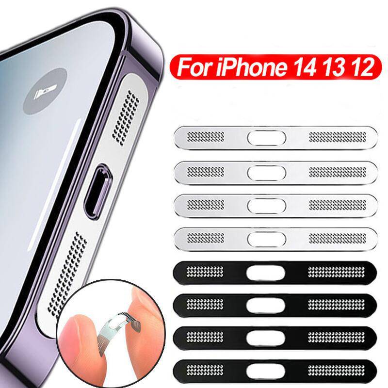 IPHONE Stiker Jaring Anti Debu Bahan Metal Untuk Iphone14 13 12 Pro Max Plus Lubang Suara Mini Speaker Lubang Penutup Anti Debu Universal