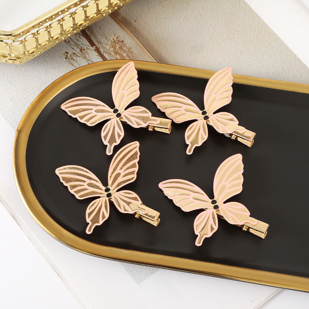 4pcs/set Fashion Alloy Klip Rambut Gadis Bunga Kupu-Kupu Jepit Rambut Wanita Aksesoris Rambut