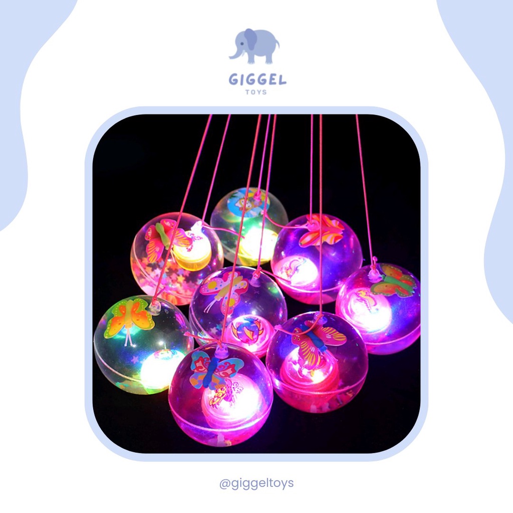 [ Giggel ] Bekel Lampu LED / Bola Karet LED Nyala / Flashing Ball