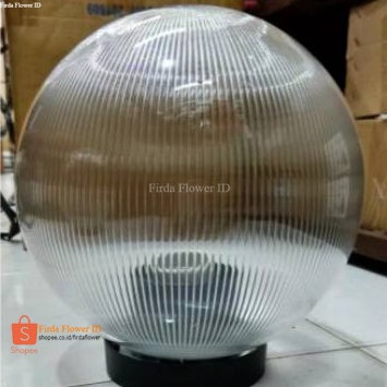 Lampu taman pilar pagar out door bulat prismatik meval 25 cm
