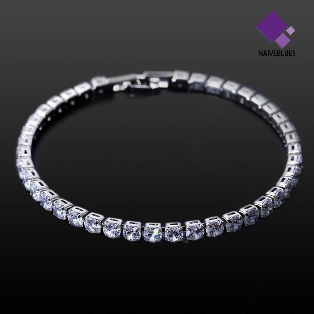 &lt; Naiveblues &gt; Chic Gelang Berlian Imitasi Halus Indah Multicolor Sparkling Dress-up Ravishing Gelang Wanita Perhiasan