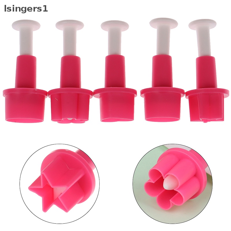 [lsingers1] 5 Pcs Cookie Cutter Cetakan Kue Bintang Tombol Plum Hati Biskuit Fondant Stamp Mold Butik