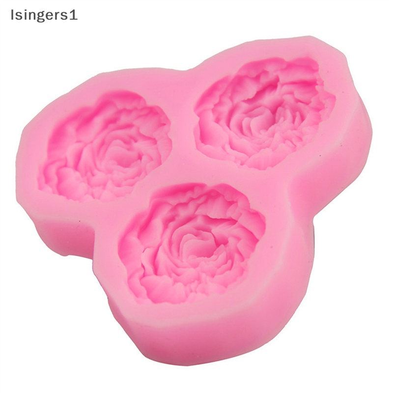 [lsingers1] Cetakan Silikon Bunga Peony Wedding Cupcake Topper Fondant Kue Decorag Alat Butik