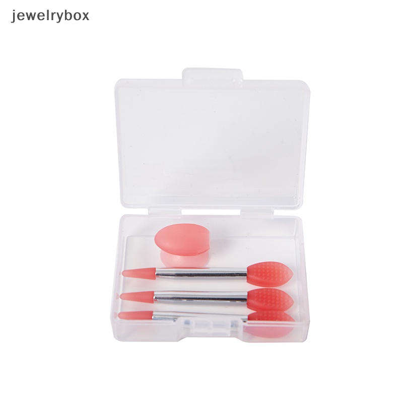 [jewelrybox] 3pcs Silicone Lip Balms Lip Mask Brush Dengan Sucker Penutup Debu Makeup Brushes Boutique