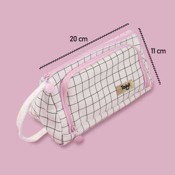 TG - ATK Toddi Tempat Pensil Large Capacity Pouch Stationery Motif Kotak - PB01