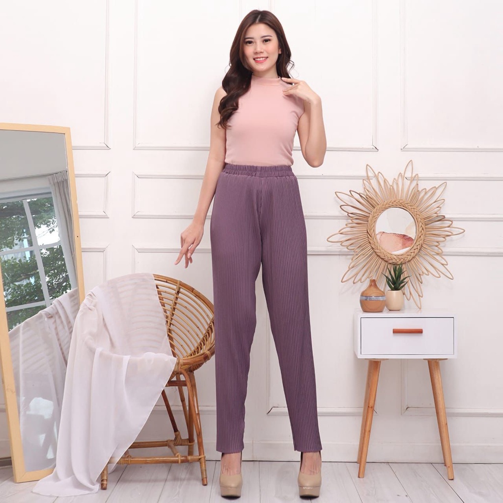 Celana Pensil Plisket Centi / Kulot Pensil Centi / Pleated Pencil Pants / Pleated Pants