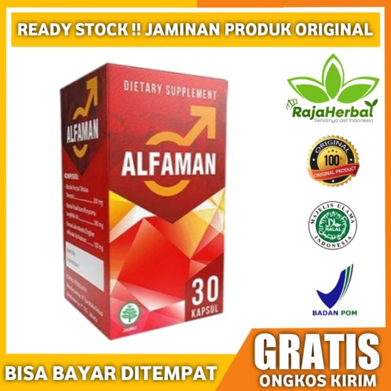 (BHJ)Alfaman Original 100% Asli Resmi BPOM Suplemen Pria Tahan Lama - Obat Kuat Pria Ampuh(Gratis on