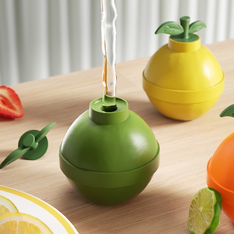 Lucu Berbentuk Jeruk Food Grade Silikon Bola Bulat Es Batu Cetakan Ramah Lingkungan Ukuran Besar DIY Kreatif Pembuat Es Batu Untuk Whiskey Cocktail Jus Es Cetakan Bar Perlengkapan Rumah Restoran