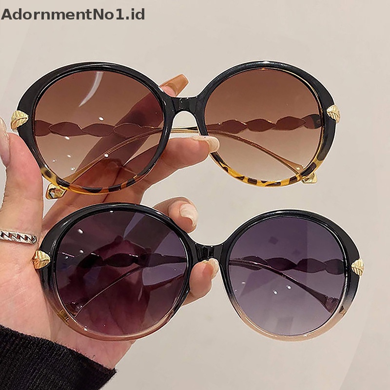 [AdornmentNo1] Kacamata Hitam Frame Bulat Klasik Trendy Untuk Wanita Vintage Gradient Sunglasses [ID]