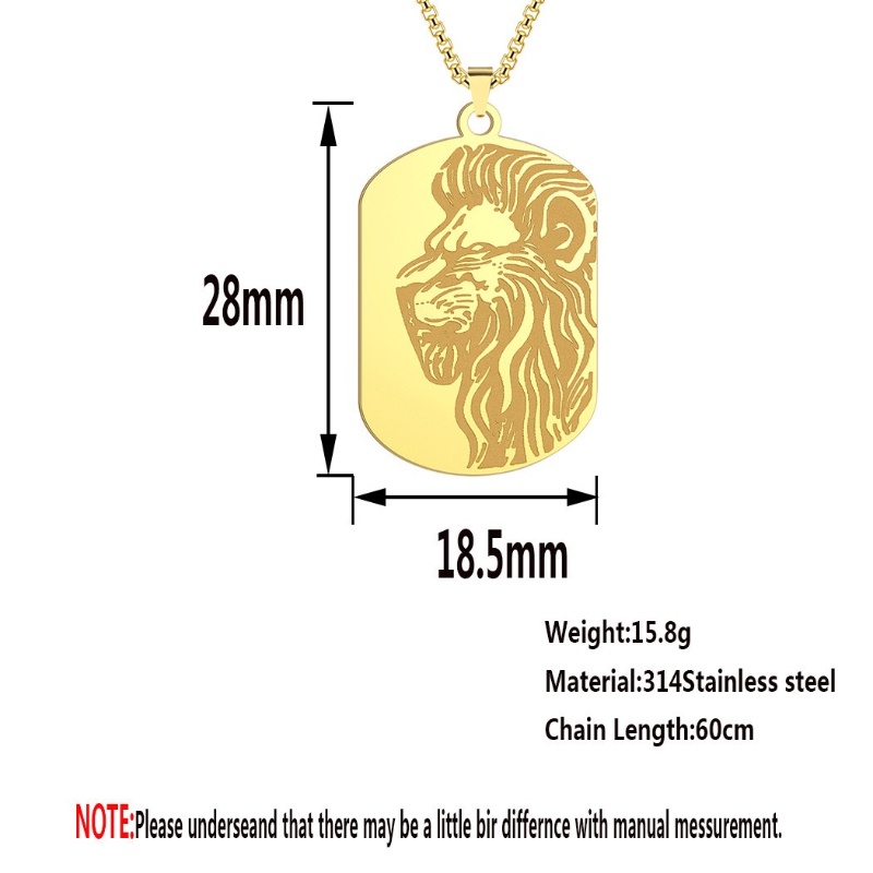 Zh Perhiasan Vintage Viking Fashion Pria Anti Karat Lion Pendant Kalung Hip Hop Aksesoris Pesta