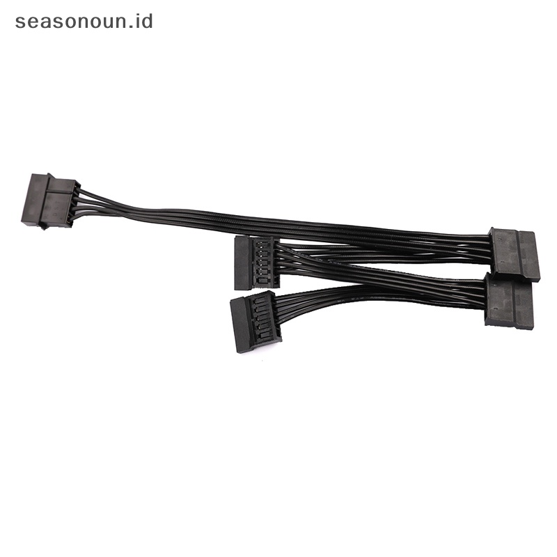 Seasonoun DIY Molex 4pin IDE 1sampai5 SATA 15Pin Hardisk Power Supply Splitter Kabel Cord.