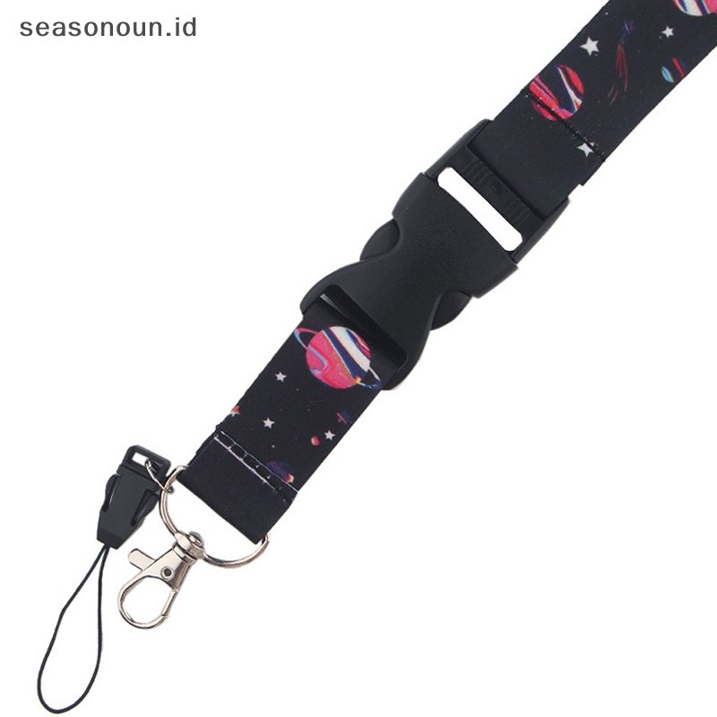 Seasonoun Universe Astronot Lanyard Gantungan Kunci Telepon Tali Gantung Webbing Strap Keyring Holder.